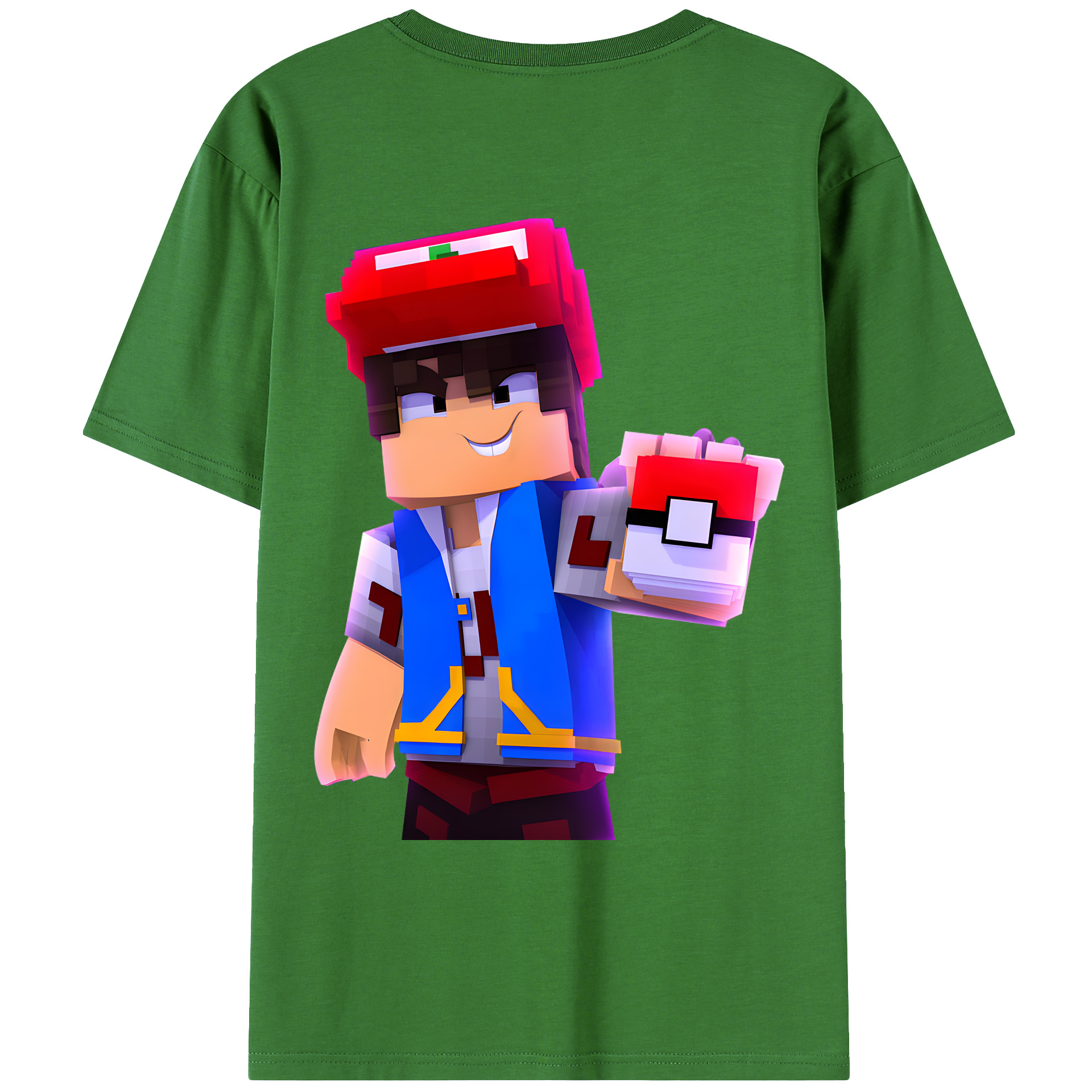 （画像用） マインクラフト ブロックの世界 Minecraft MC Block world レディース半袖Tシャツ(バックプリント)